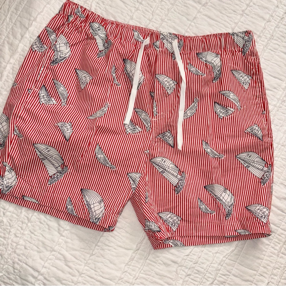 Oxford Blue Premium Collection Sailboat Print Beach Nautical Vacay mens 34